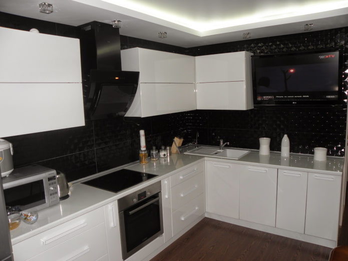 white kitchen with white handles