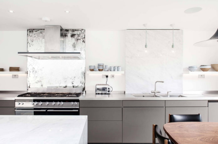 marble apron near the stove