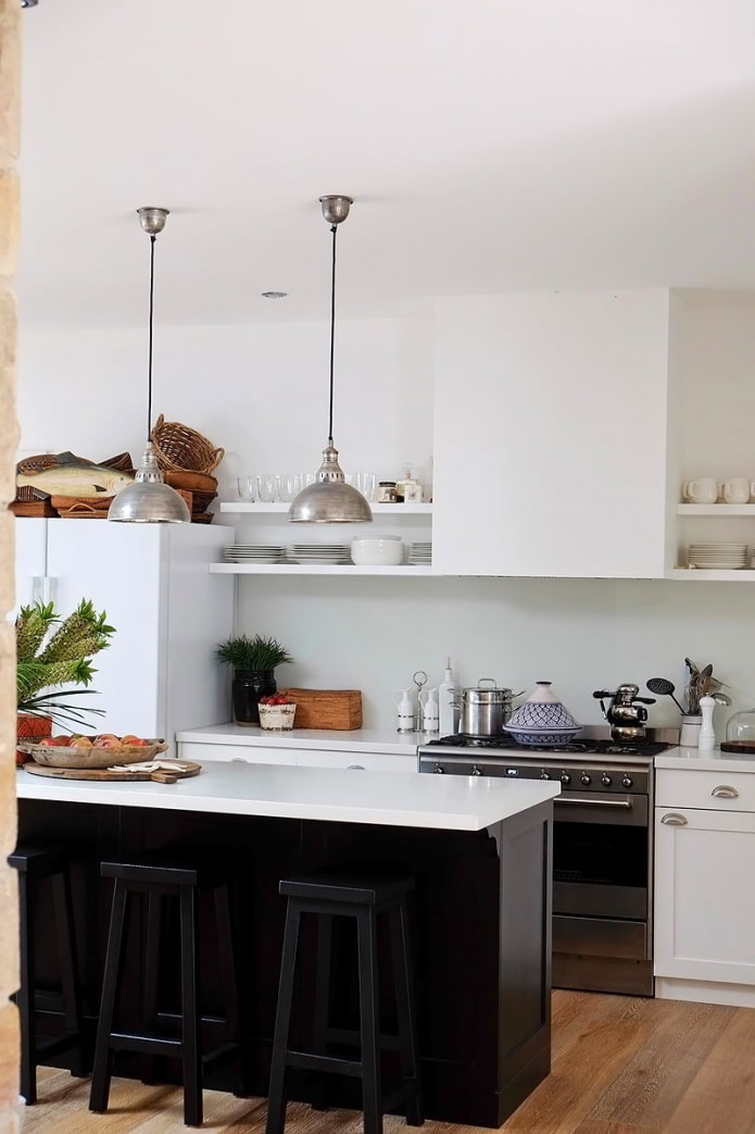 hood with shelves