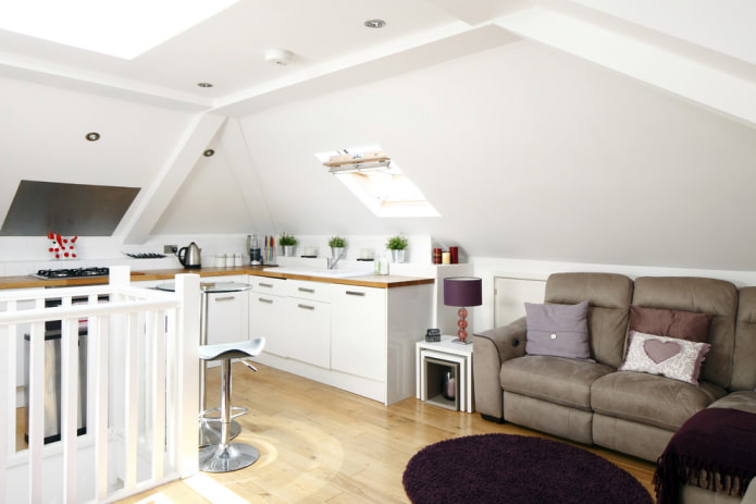 Living room with kitchen