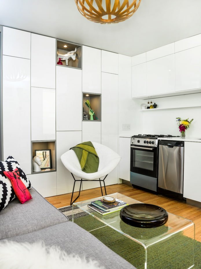 Shelf in the kitchen-living room
