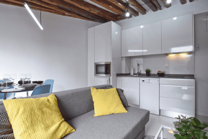 kitchen-living room design 15 square meters