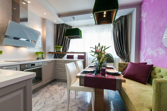 kitchen-living room 14 sq m