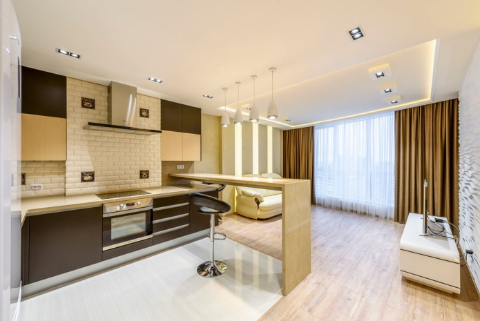kitchen-living room interior design