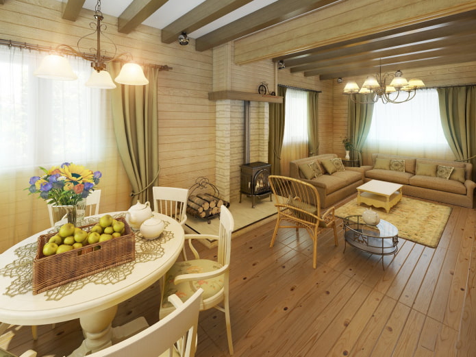 kitchen-living room interior design
