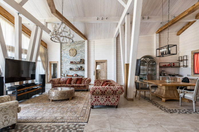 planning and zoning of the living room in the interior of the house