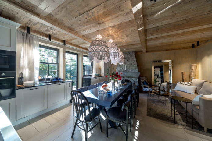 design of the kitchen-living room