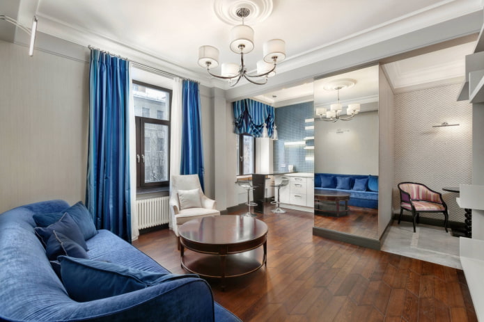 design of the kitchen-living room interior