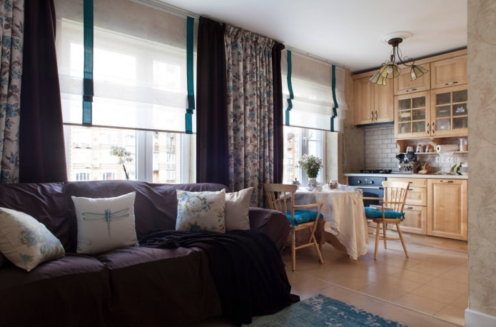 design of the kitchen-living room interior