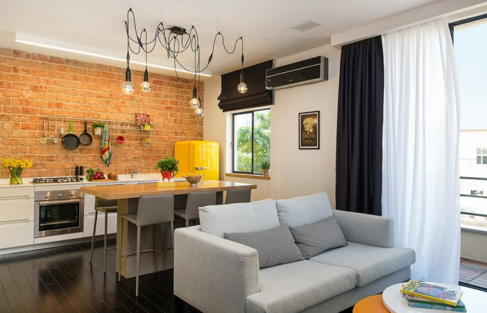 kitchen-living room interior design