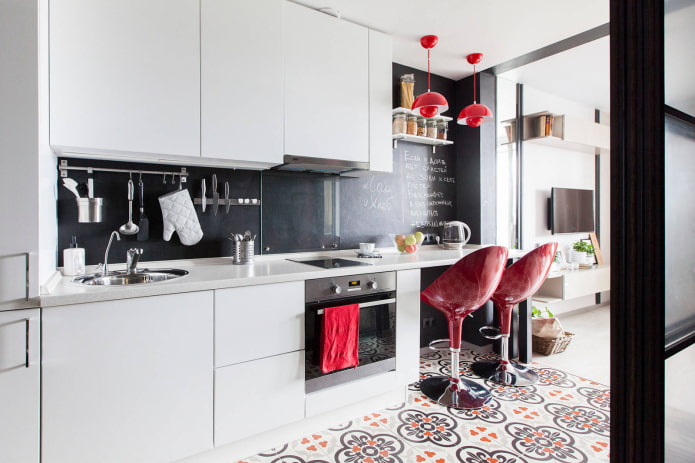 Red accents in the interior