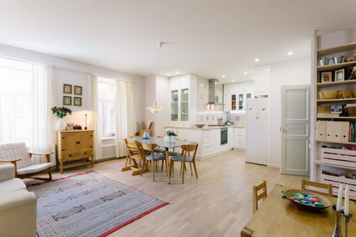 Decor in a kitchen-living room