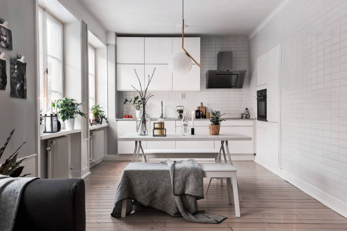 Spacious kitchen-living room