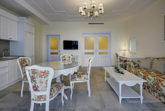 kitchen-living room interior in Provence style