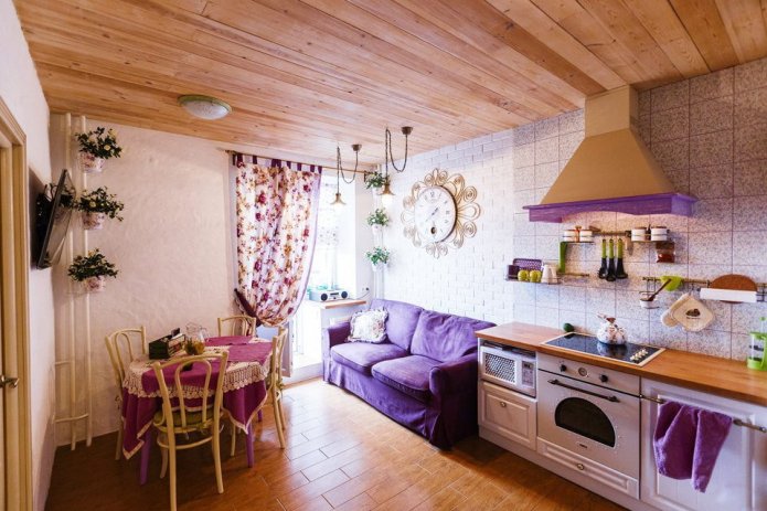 kitchen-living room in the Provence style