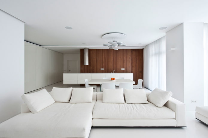 interior of a kitchen-living room in a high-tech style