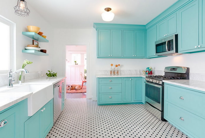bright mint kitchen set