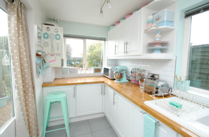 kitchen in pastel tones