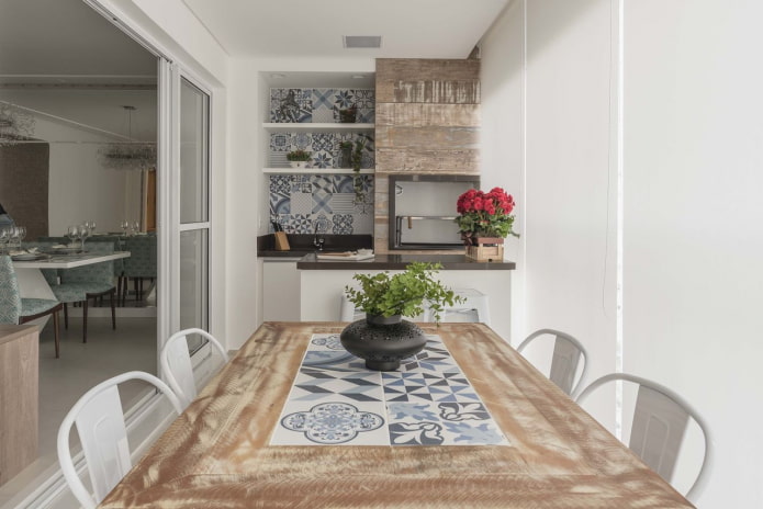kitchen design on the loggia