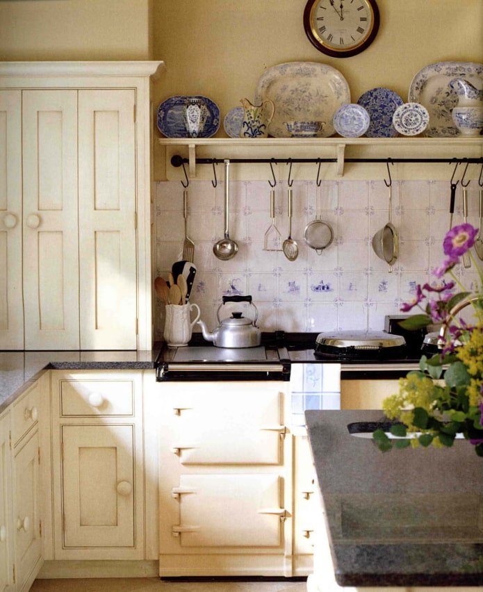 tiled apron at the dacha