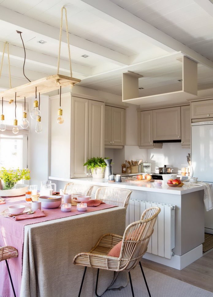 kitchen with a peninsula