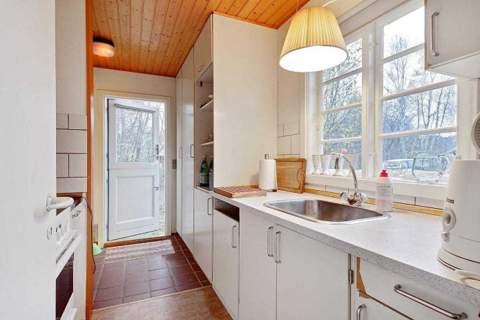 white kitchen in the country