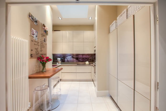 small kitchen in a niche in the interior