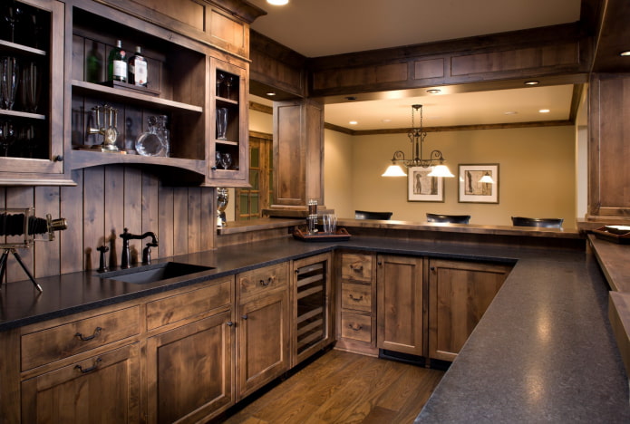 built-in wooden kitchen