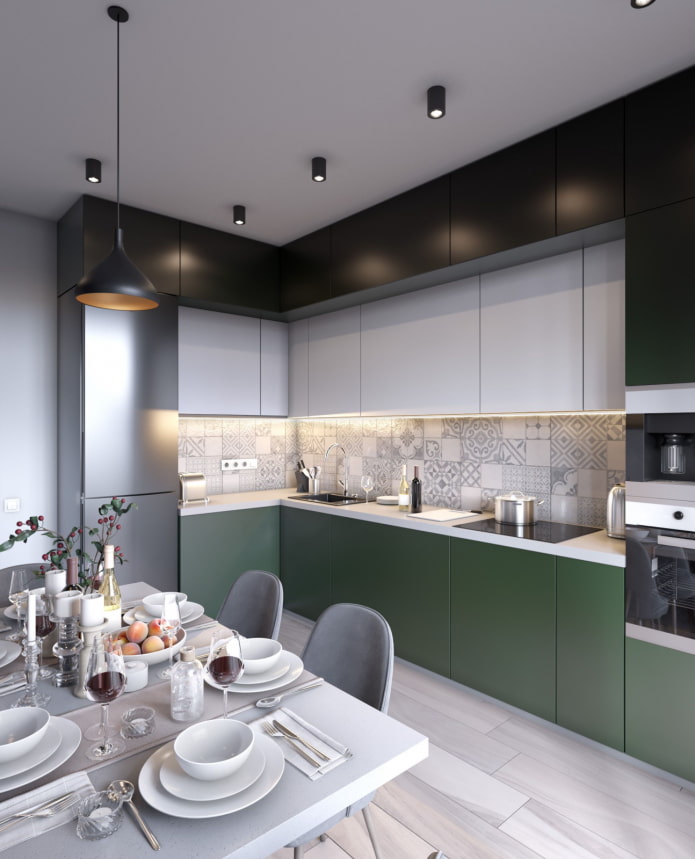 second row of cabinets in the kitchen