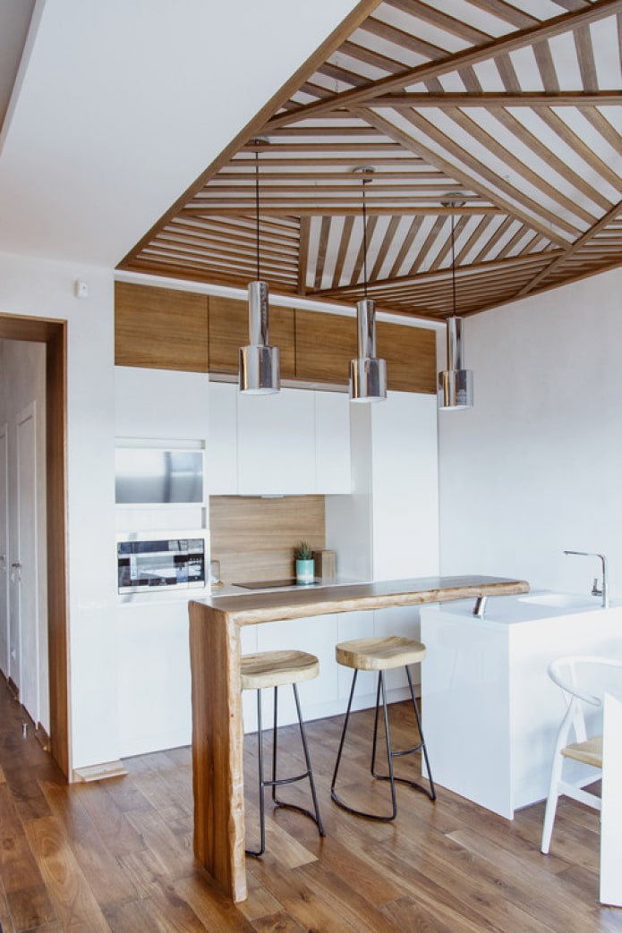 slats on the ceiling