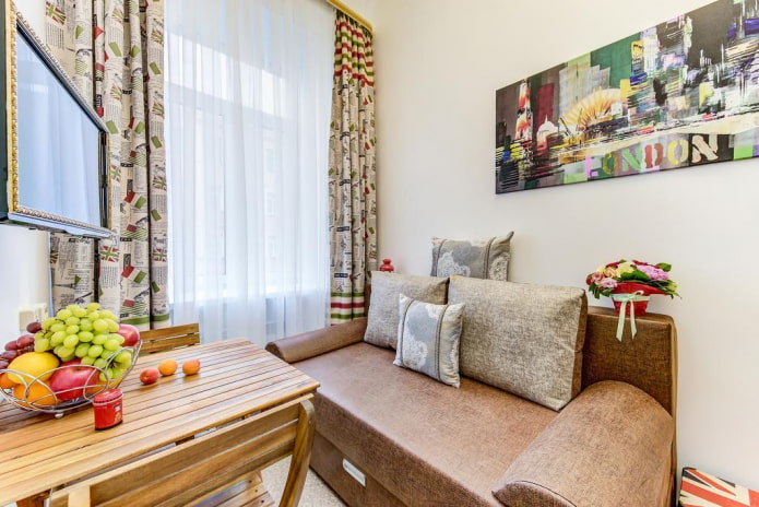 folding sofa in the kitchen interior