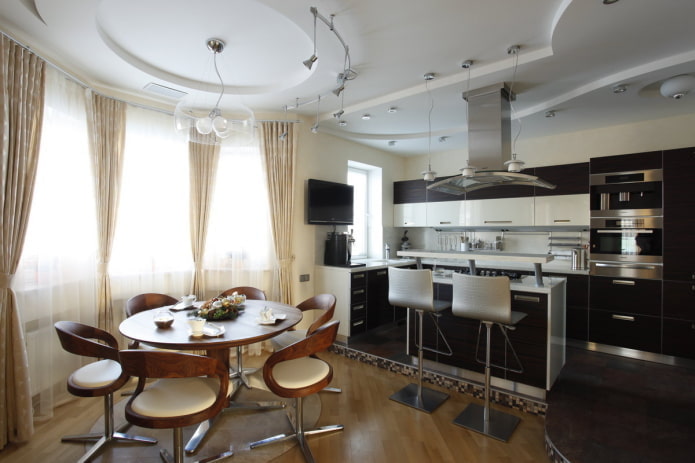 Kitchen-living room with dining area
