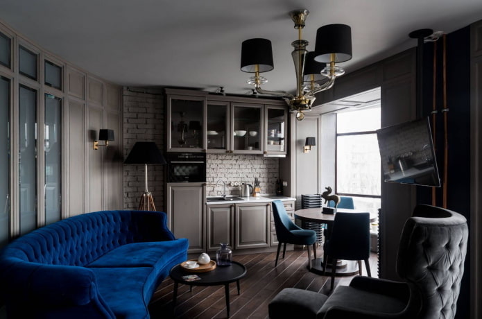 Loft with a bay window