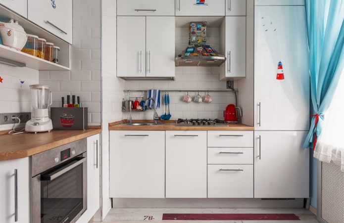 Scandi style kitchen with a gas stove