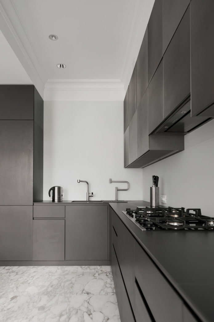 minimalist kitchen with gas