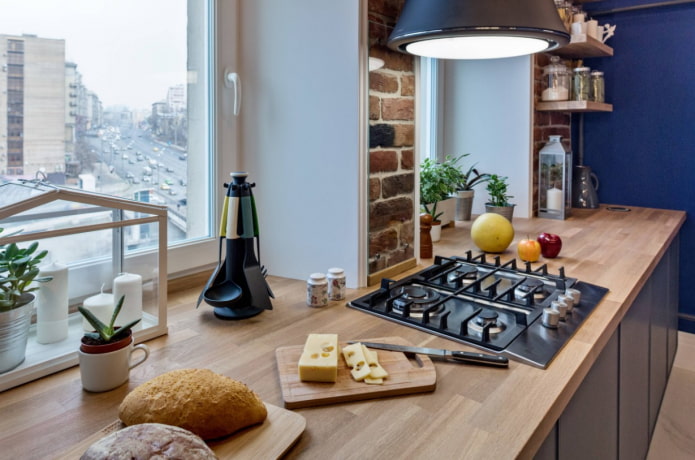 gas stove by the window