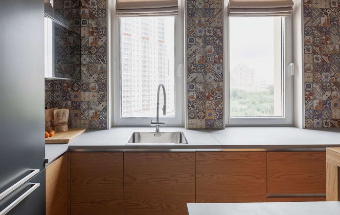 sink by the window in the kitchen