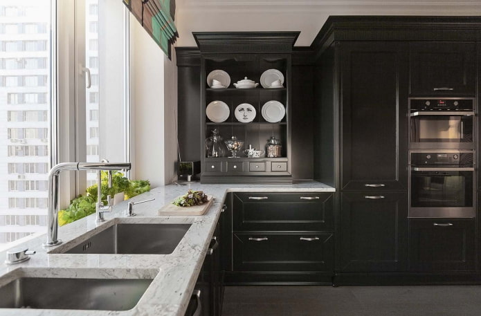 iron sink in the kitchen