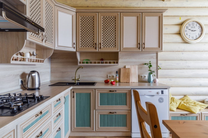 kitchen sink with a wing in the corner