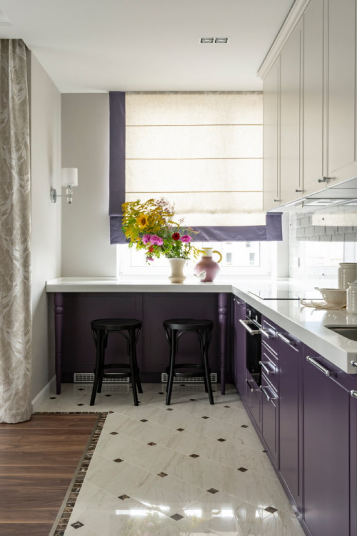 corner kitchen with a window