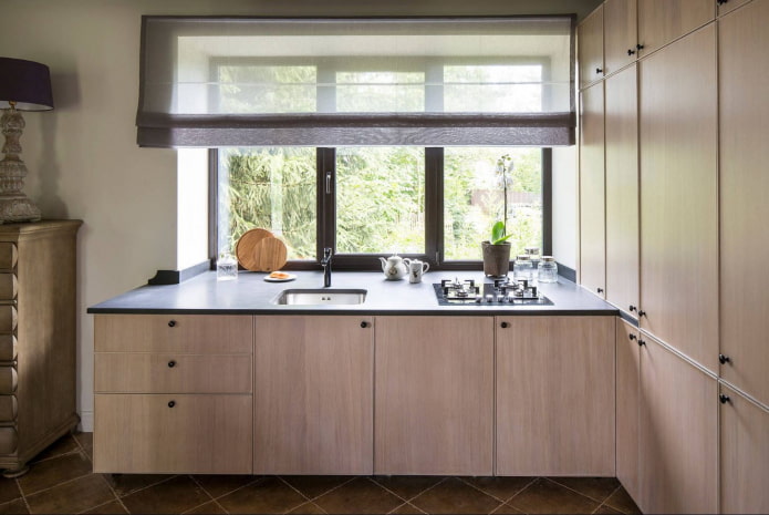 wide countertop in the kitchen