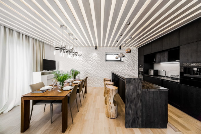 color scheme of the island in the kitchen interior