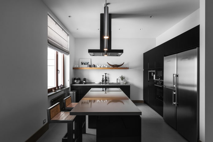 island in the interior of a small kitchen