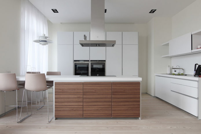 kitchen layout with an island