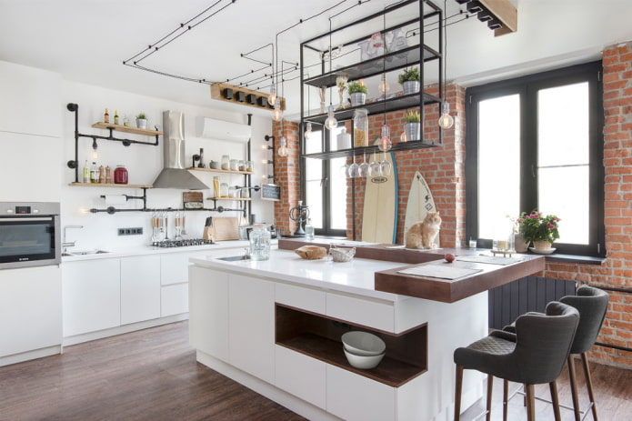 kitchen with an island