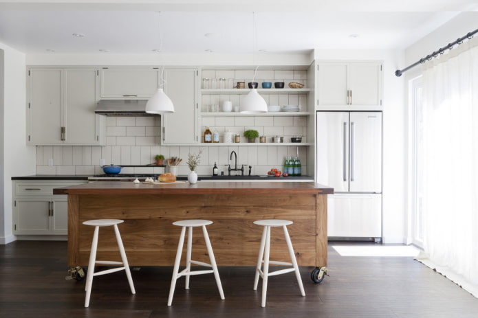 island on wheels in the kitchen interior