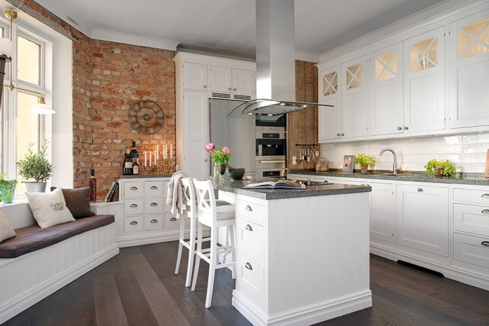 island in the kitchen interior in Scandinavian style