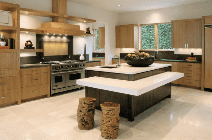 island design in the kitchen interior