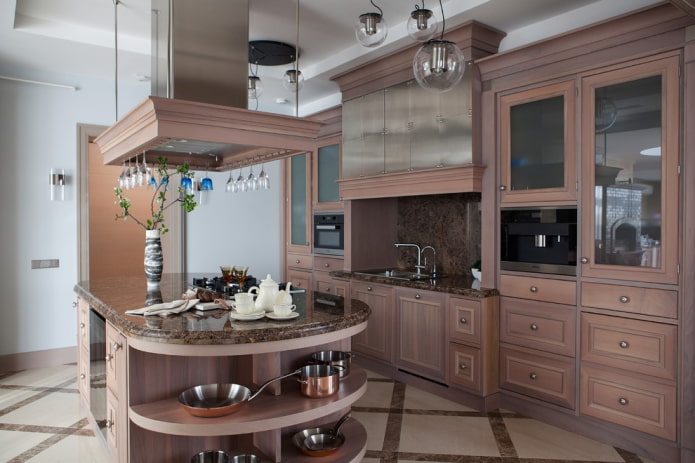 island design in the kitchen interior
