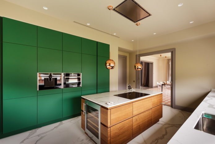 island with a work area in the kitchen interior